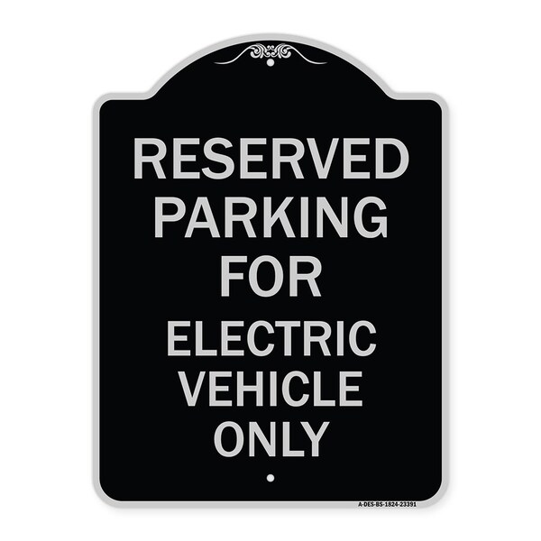 Parking Reserved for Electric Vehicle Heavy-Gauge Aluminum Sign, 24" x 18", BS-1824-23391